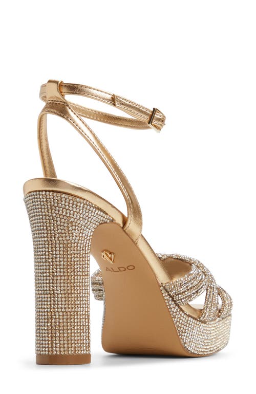 Shop Aldo Shimma Ankle Strap Platform Sandal In Gold