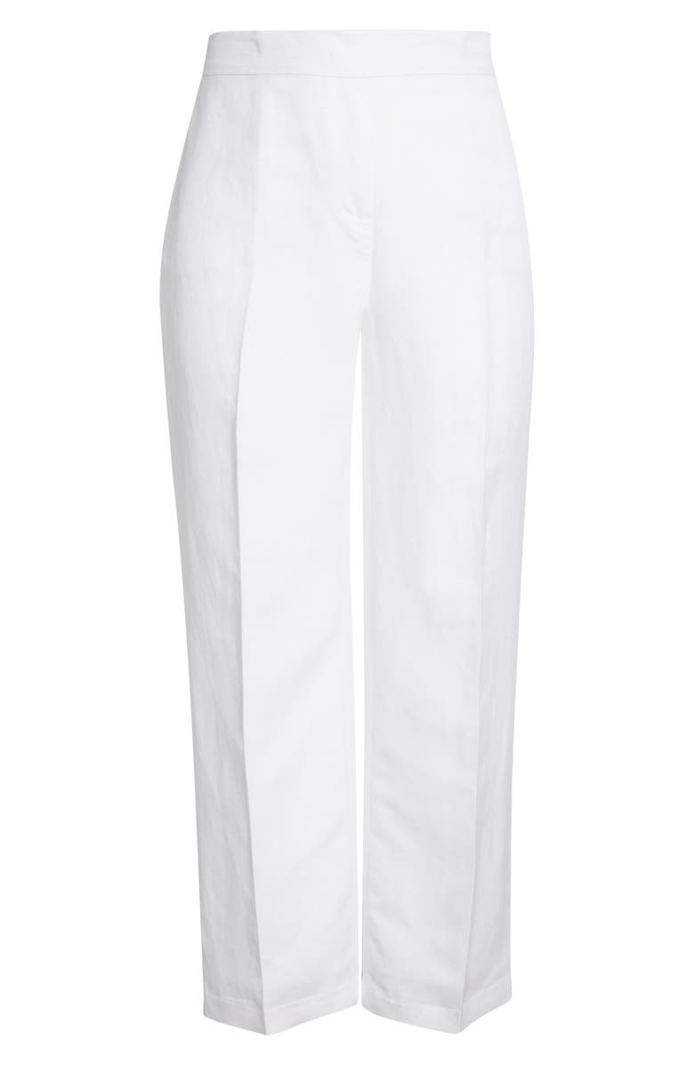 KASPER The Audrey Pull On Linen Blend Pants, Alternate, color, Lily White