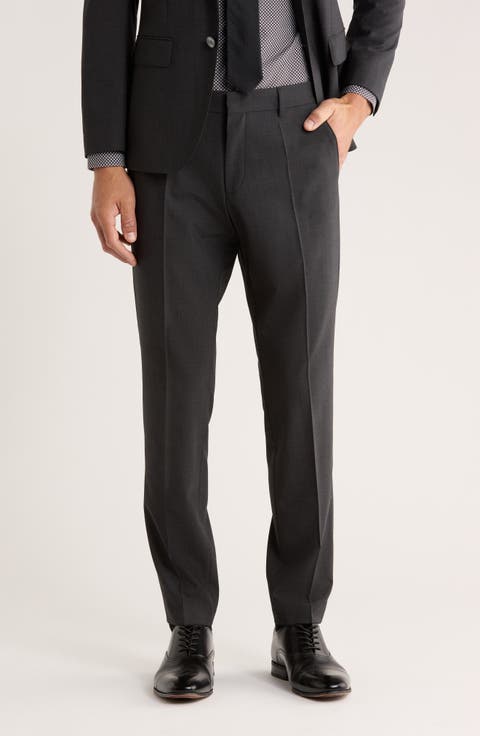Genius Virgin Wool Blend Flat Front Dress Pants