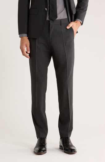 BOSS Genius Virgin Wool Blend Flat Front Dress Pants