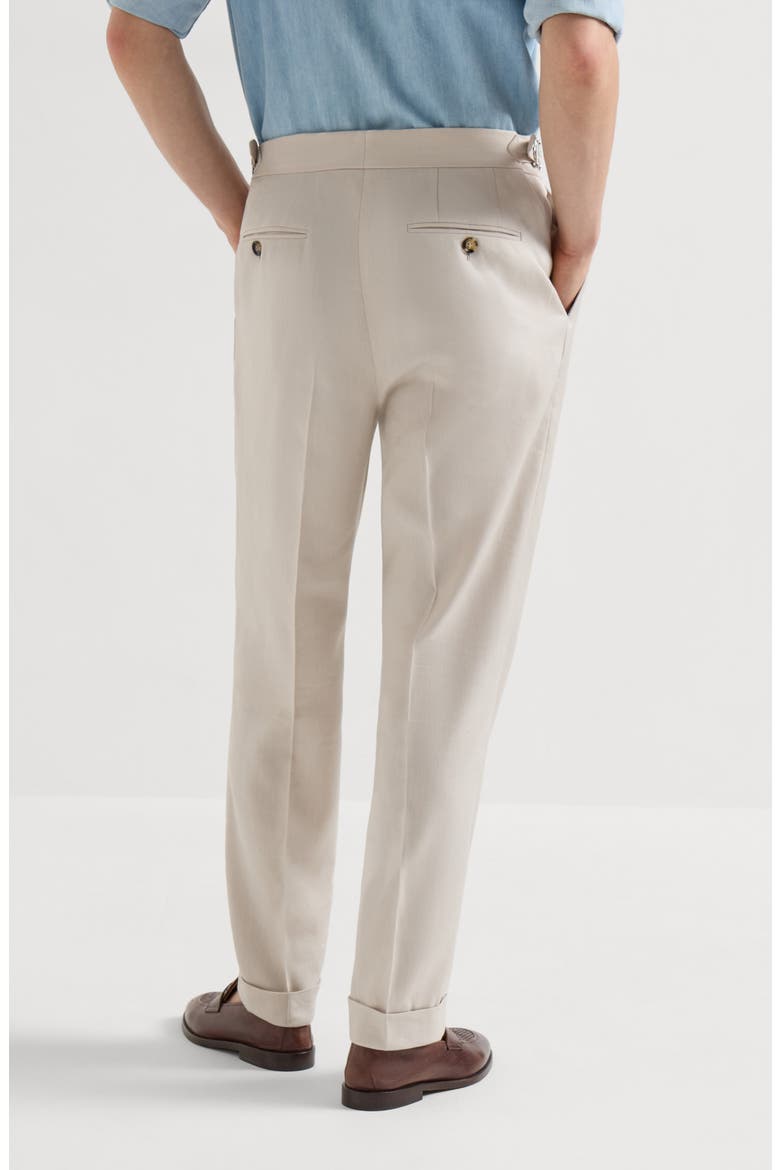 Trousers with double pleats and tabs, Alternate, color, Buff
