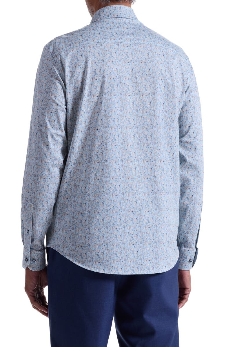 Bugatchi James OoohCotton<sup>®</sup> Floral Button-Up Shirt, Alternate, color, Seafoam