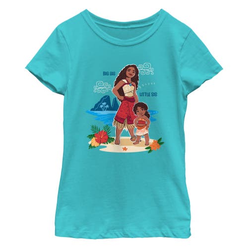 Girl's Moana 2 Big Sis Little Sis  Graphic T-Shirt in Tahiti Blue  product