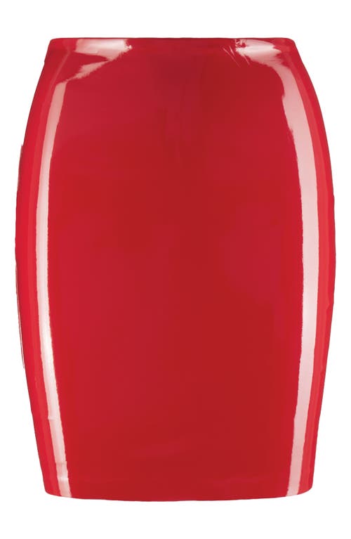 Commando Faux Patent Leather Mini Skirt In Red