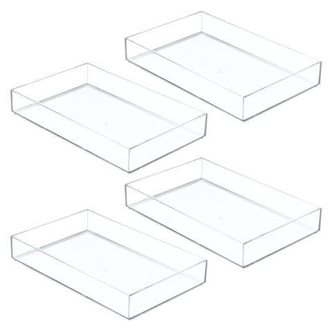 Set of 4 Makeup Drawer Organizer Trays for Vanity - Clear