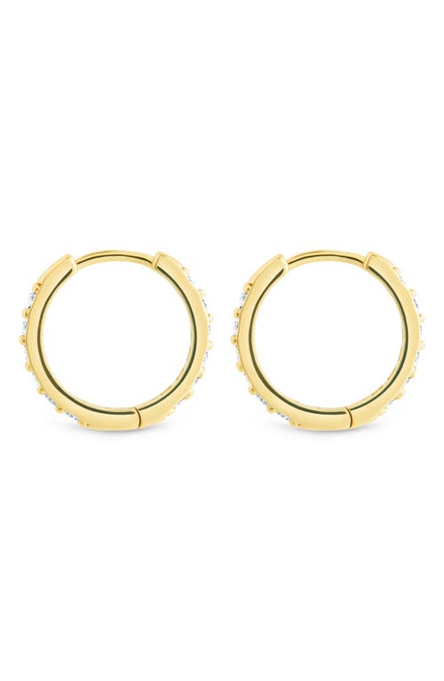 Sterling Forever Zadie Cz Everyday Hoop Earrings In Gold/clear