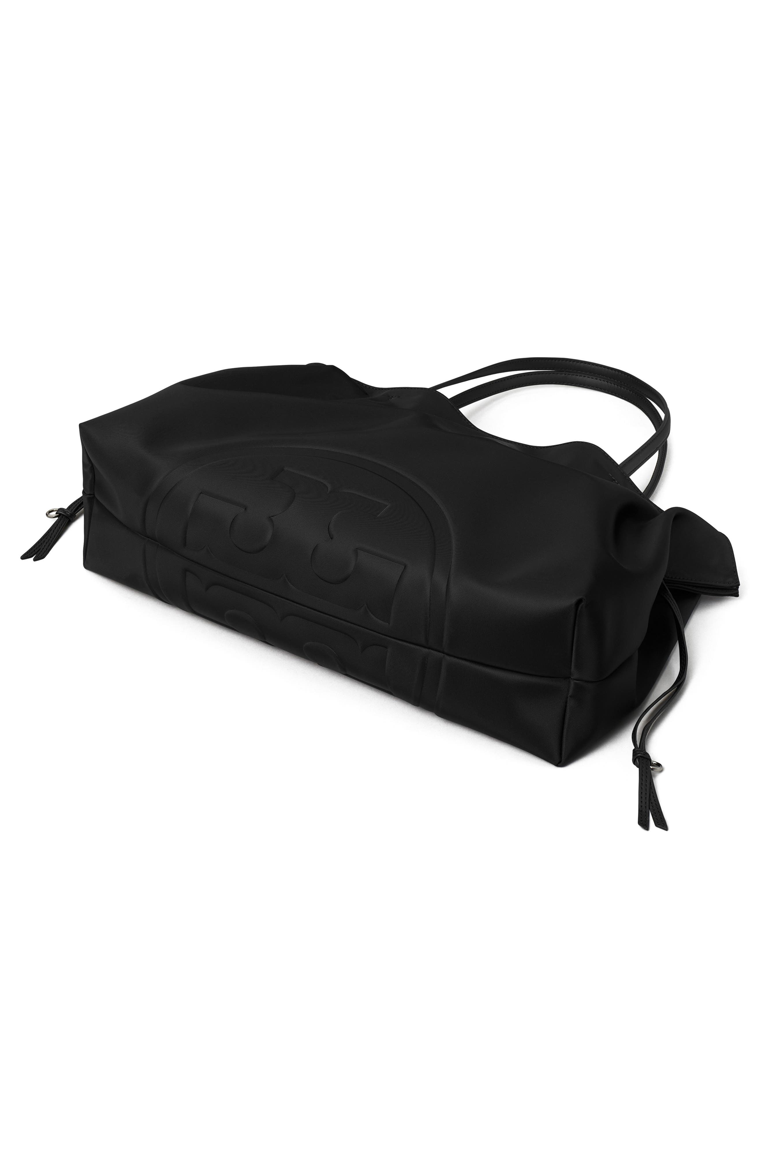 Ella Nylon Drawstring Tote, Alternate, color, BLACK