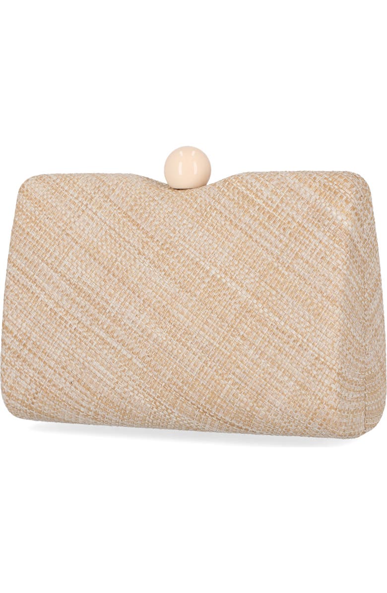 Jessica McClintock Evalee Raffia Frame Clutch, Alternate, color,