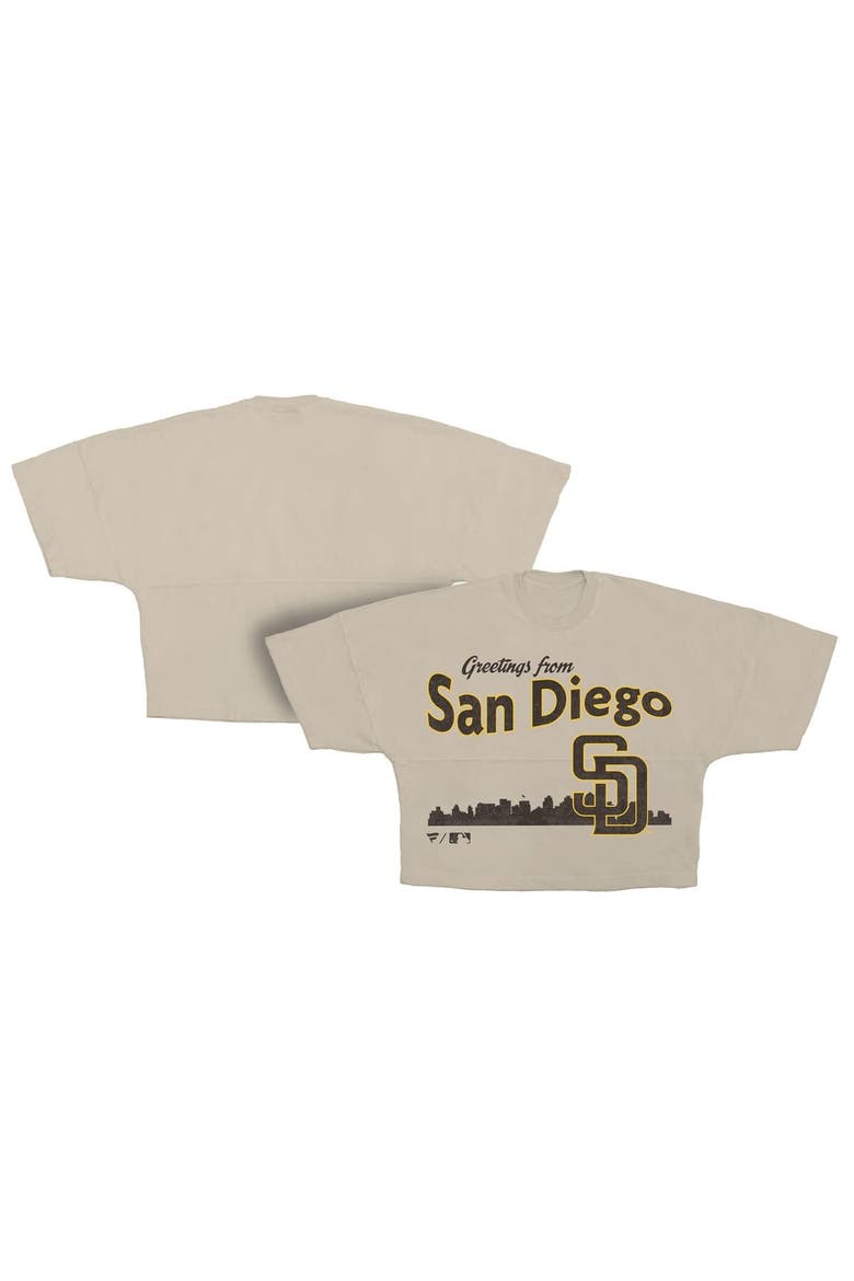 Women's Fanatics  Cream San Diego Padres Skyline Crop T-Shirt, Main, color, Cream