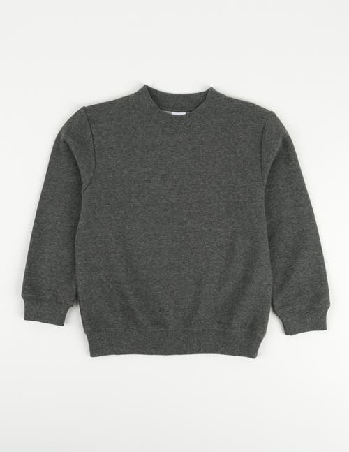 Leveret Kids Pullover Sweatshirt, Long Sleeve, Solid Colors In Gray