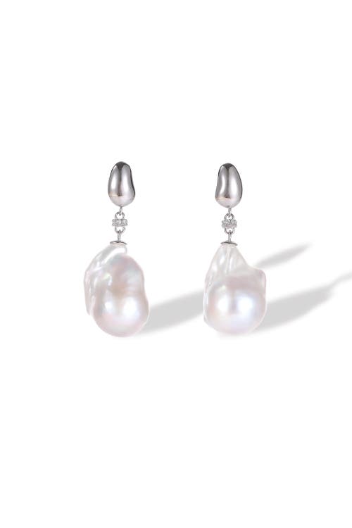 Classicharms Doris Freshwater Baroque Pearl Drop Earrings In Silver