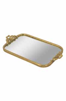 A & B Home Ornate Mirrored Tray