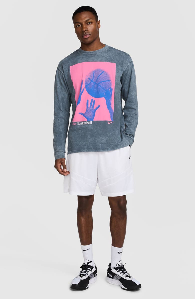 Nike Long Sleeve Graphic Basketball T-Shirt, Alternate, color, Anthracite