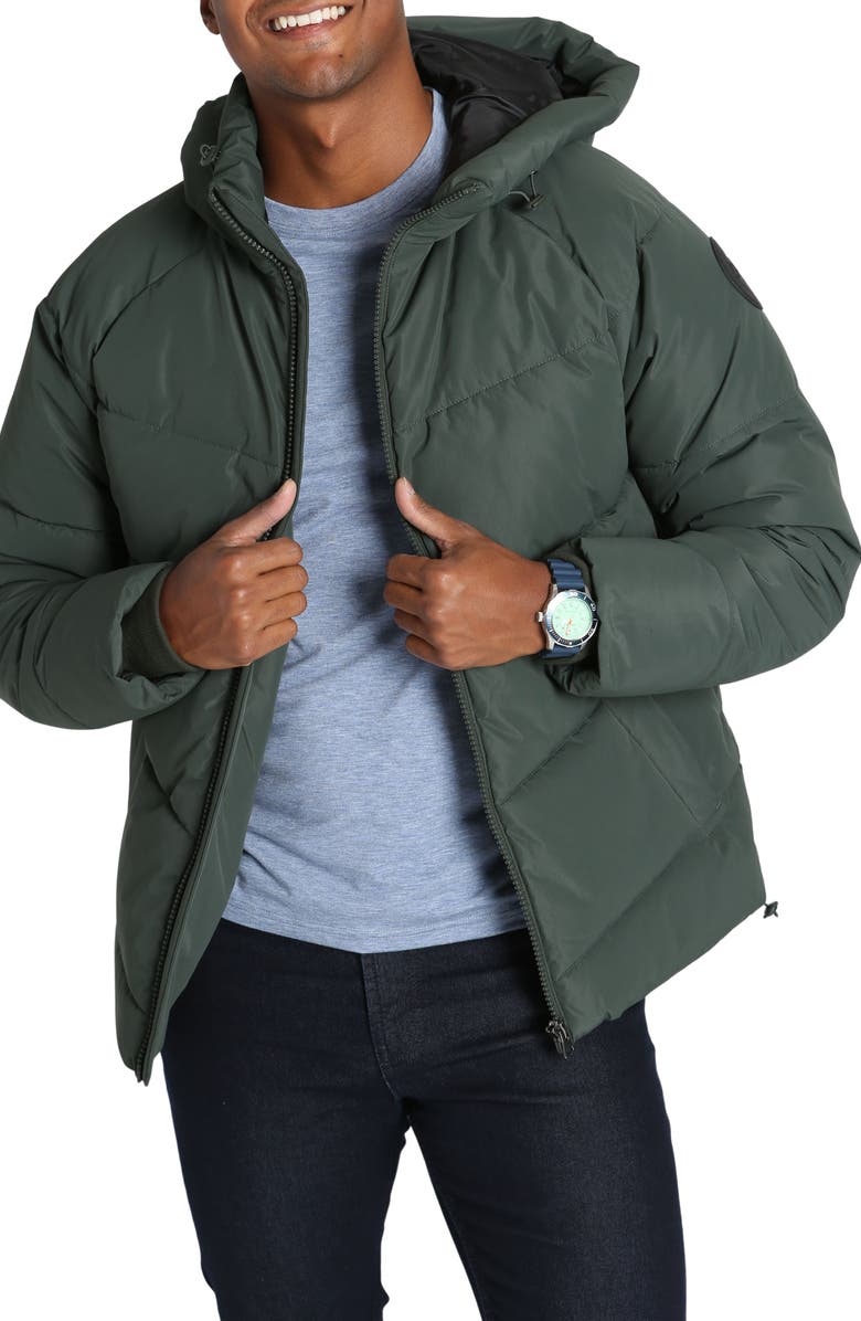 JACHS Quilted Hooded Puffer Jacket, Main, color, Forest Green
