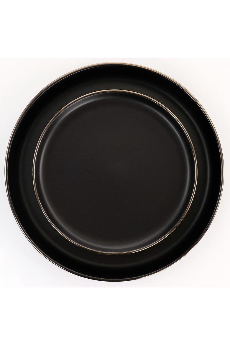 Paul 16 Piece Stoneware Dinnerware Set, Alternate, color, Black
