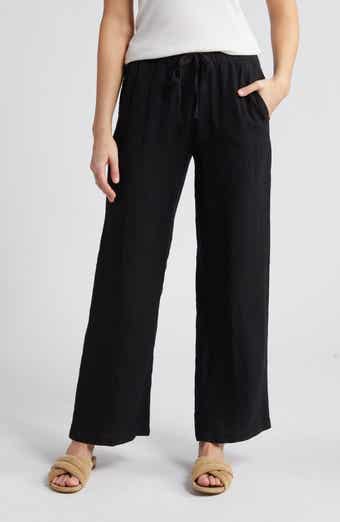 Caslon® Drawstring Straight Leg Linen Pants