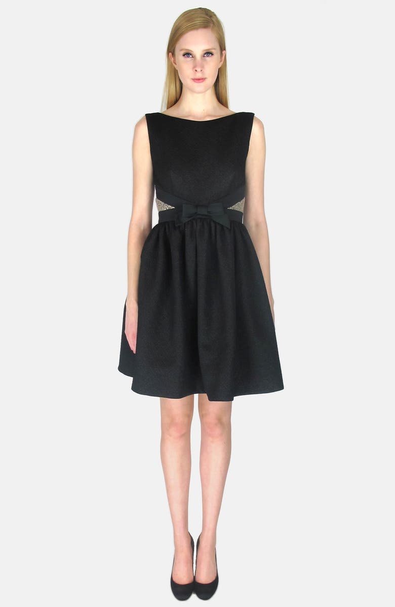 ERIN erin fetherston Bow Detail Jacquard Fit & Flare Dress, Alternate, color, 