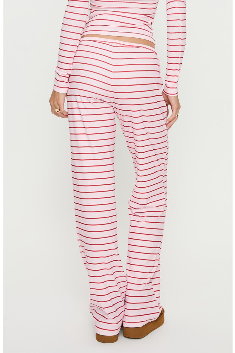 Slumber Party Rib Stripe Pajama Pants, Alternate, color, PINK/ RED STRIPE