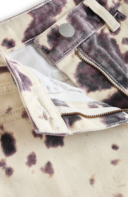 Next Kids' Cow Print Wide Leg Cotton Jeans In Multi