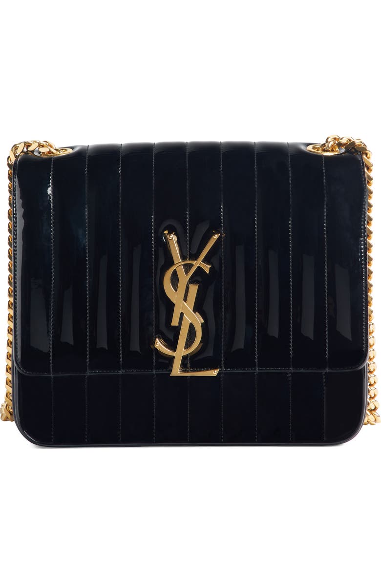 Saint Laurent Large Vicky Patent Leather Crossbody Bag, Main, color,