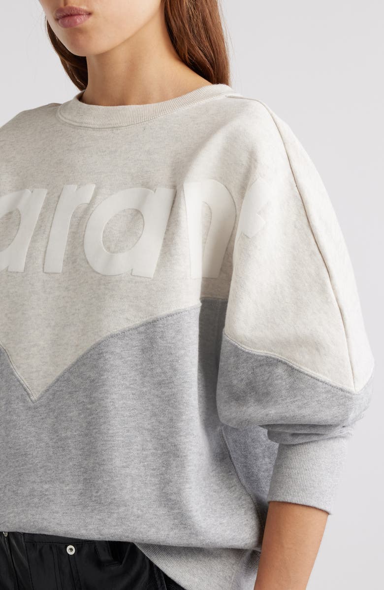 Isabel Marant Étoile Houston Colorblock Cotton Graphic Sweatshirt, Alternate, color, 