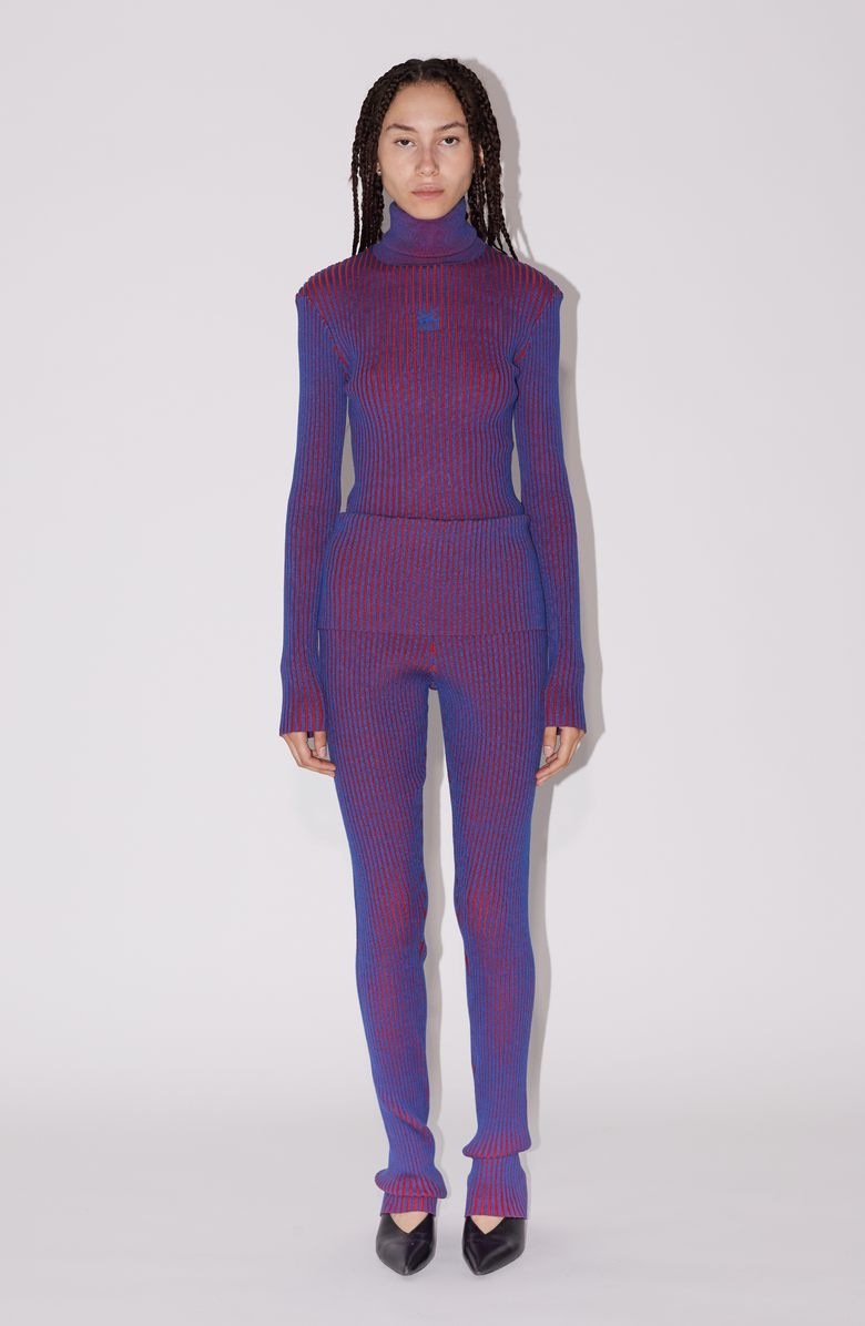 SAEMDI Bicolour Rib Knit Top, Main, color, Dark Blue / Red