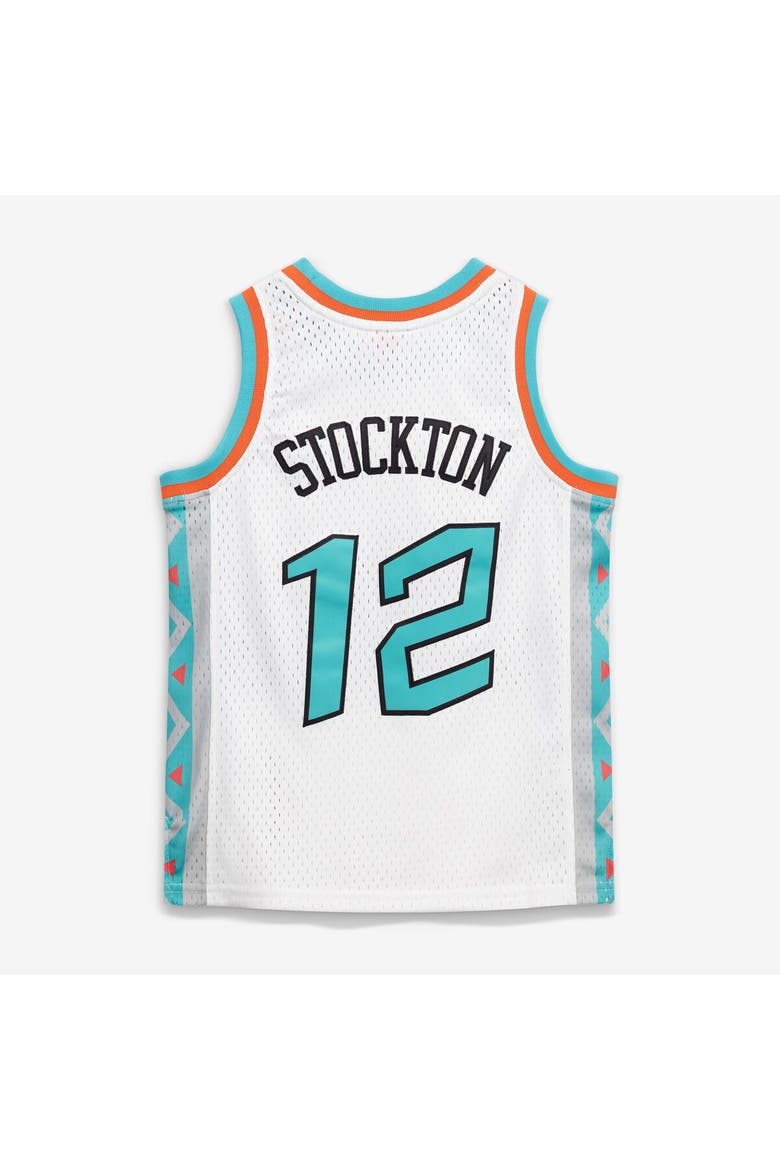 Youth Mitchell & Ness John Stockton White 1996 NBA All-Star Game Hardwood Classics Swingman Jersey, Alternate, color, White