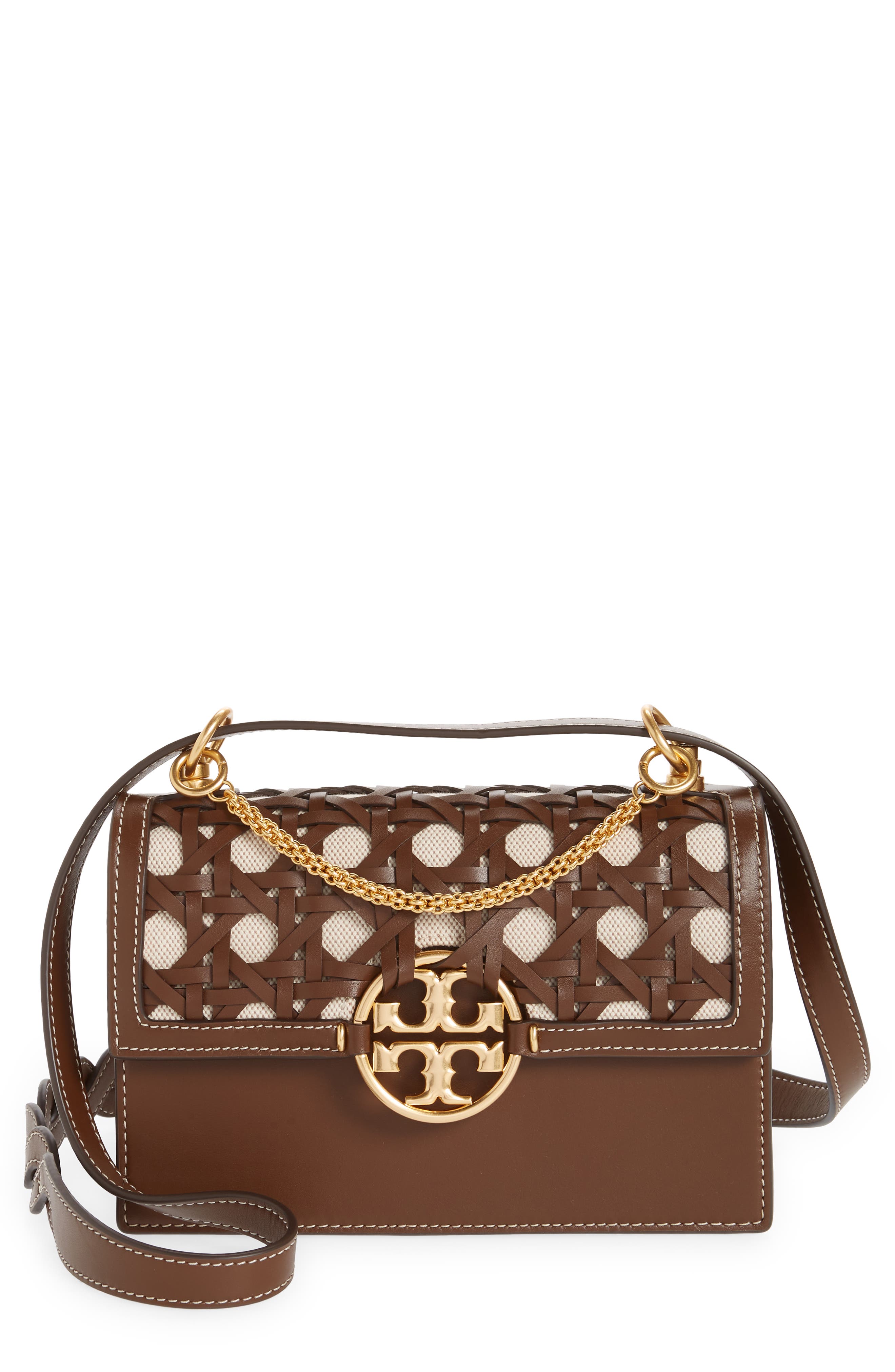 Miller Basketweave Leather Shoulder Bag, Main, color, STAR ANISE