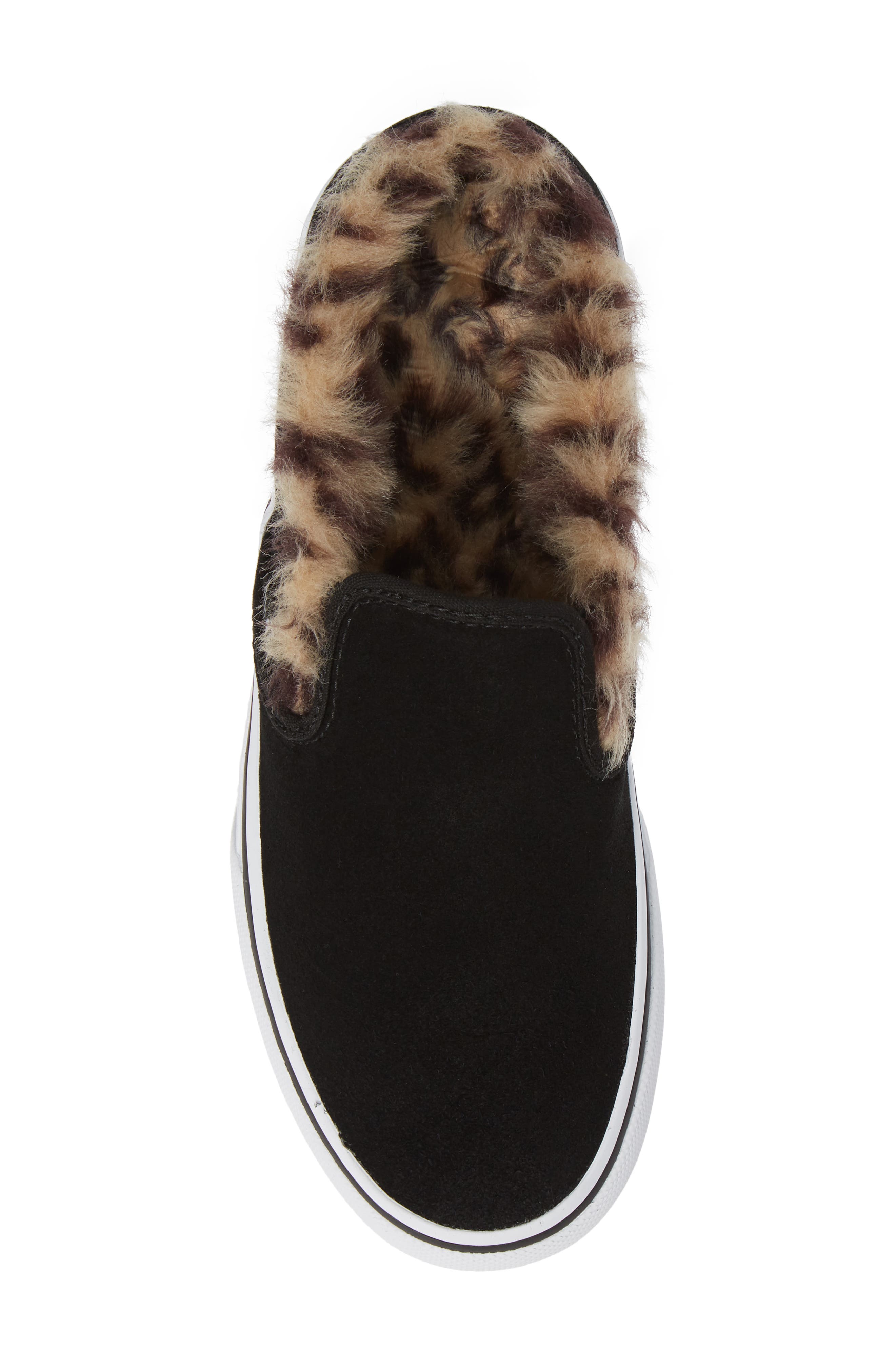 Vans Classic Faux Fur Slip-On Platform Sneaker, Alternate, color, 