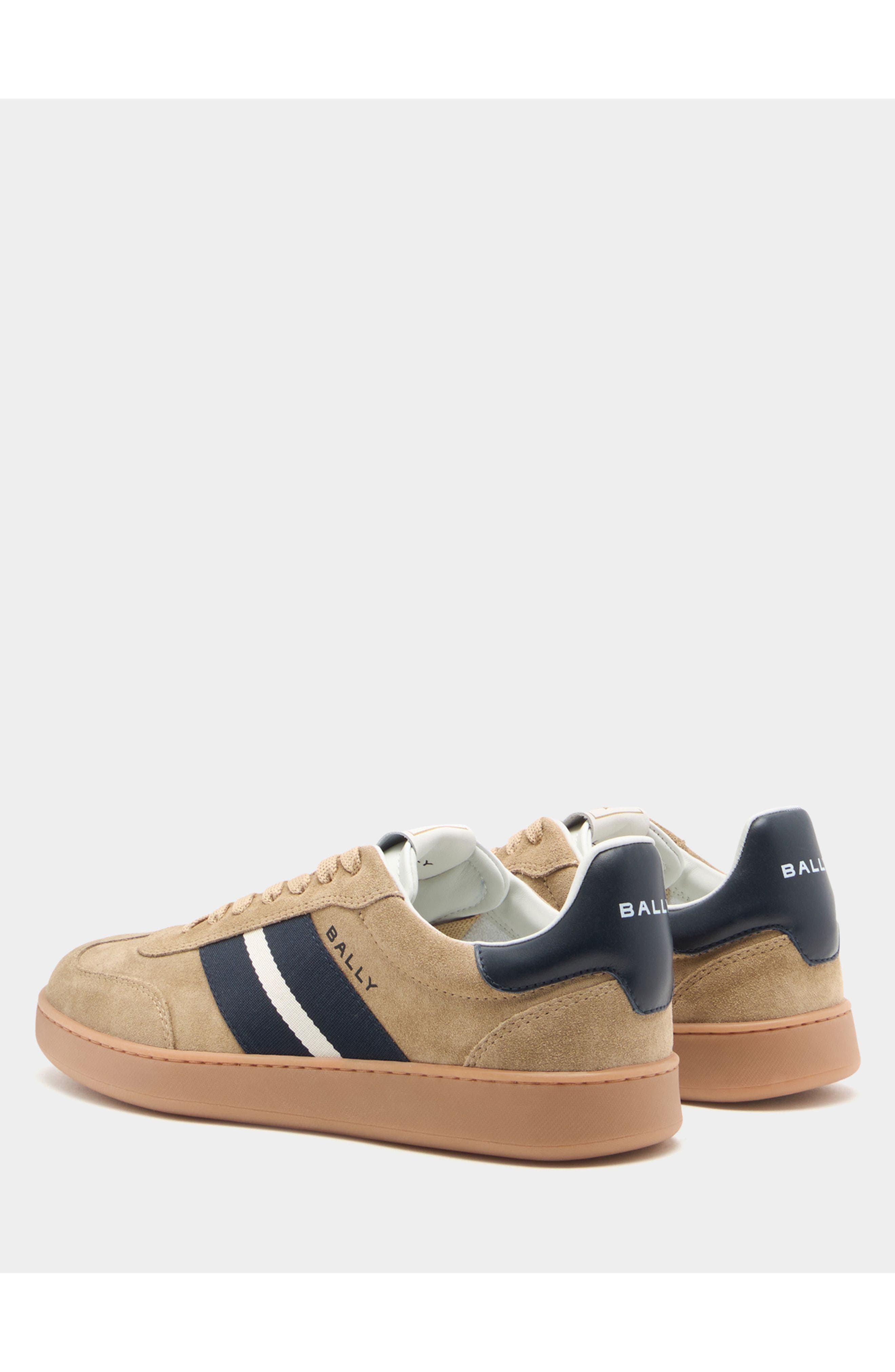 Bally Suede Retro Crest Sneaker, Alternate, color, Brown