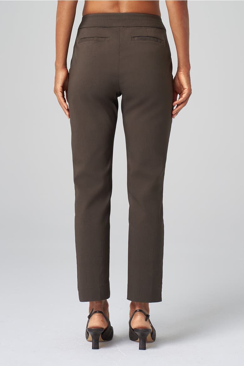 Greenwich Stretch Sculpting Ankle Pant, Alternate, color, Loden Brown