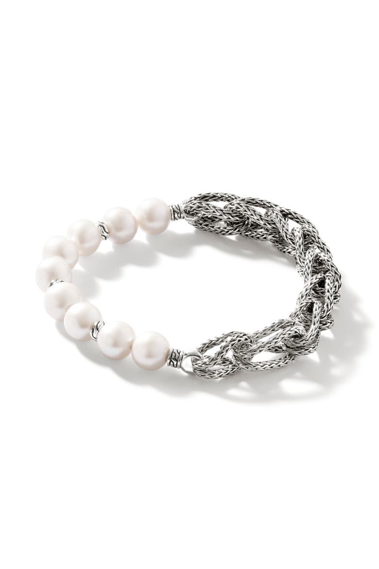 Surf Bracelet, Silver, Pearls, 10.5mm, Main, color, SILVER