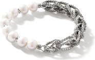 John Hardy Surf Bracelet, Silver, Pearls, 10.5mm