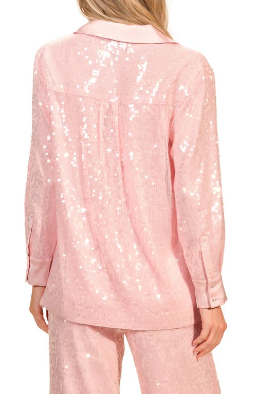 Isaac Mizrahi New York Sequin Notch Lapel Blazer In Pink