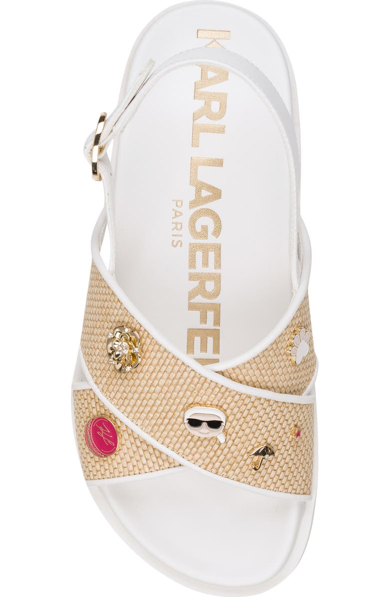 KARL LAGERFELD PARIS Harlan Embellished Slingback Sandal, Alternate, color, Natural/ Bright White
