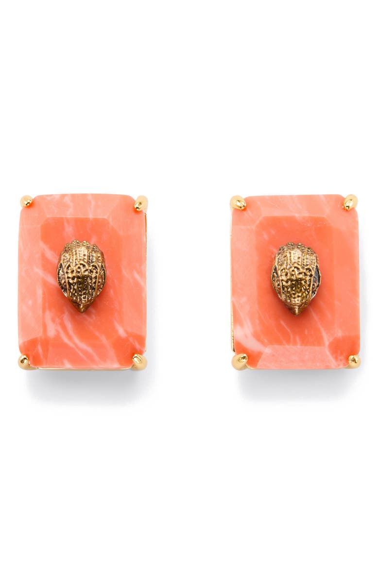 Stone Eagle Stud Earrings, Main, color, ORANGE