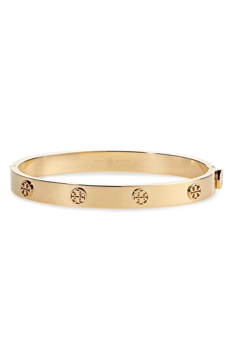 Tory Burch Icon Hinge Bracelet, Main, color, Tory Gold