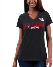 G-III 4HER BY CARL BANKS Women's G-III 4Her by Carl Banks Black Austin Dillon Snap V-Neck T-Shirt