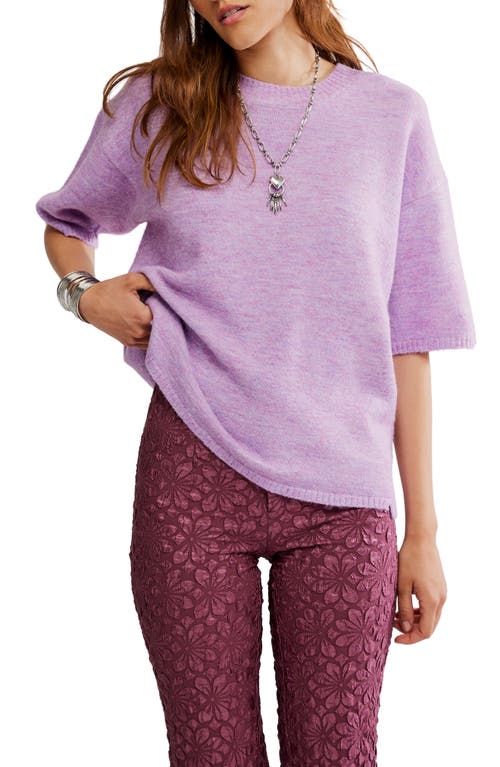 Free People Margot Oversize Short Sleeve Sweater In Multi