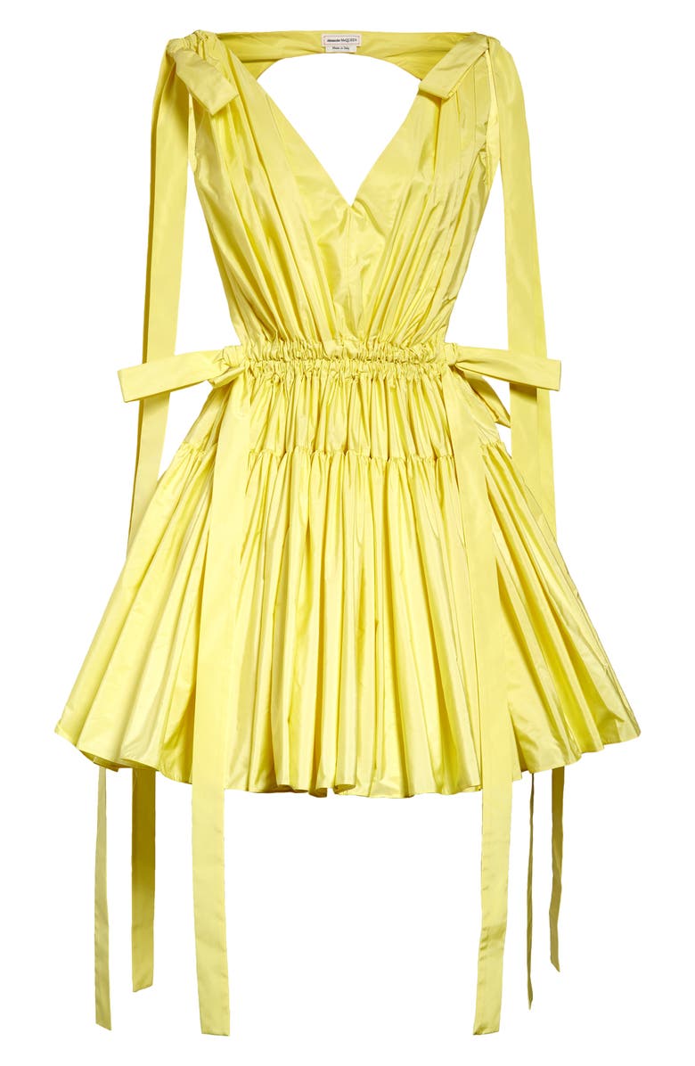 McQueen Gathered Bow Detail Cutout Dress, Main, color, 