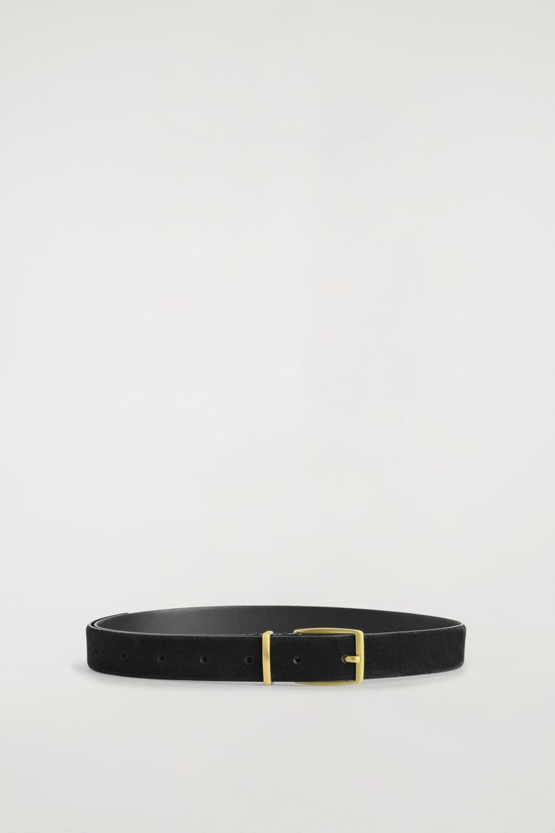 Classic Suede Belt, Alternate, color, BLACK