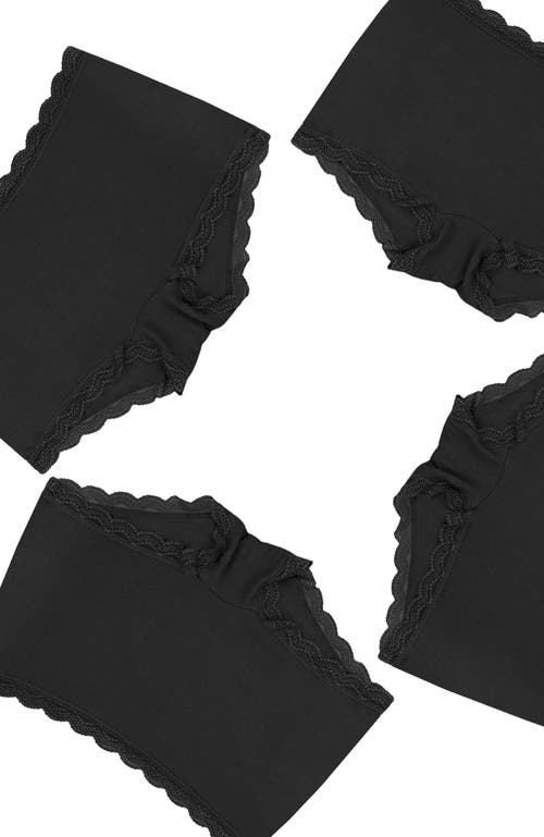 Stripe & Stare Hipster Four Pack In Black