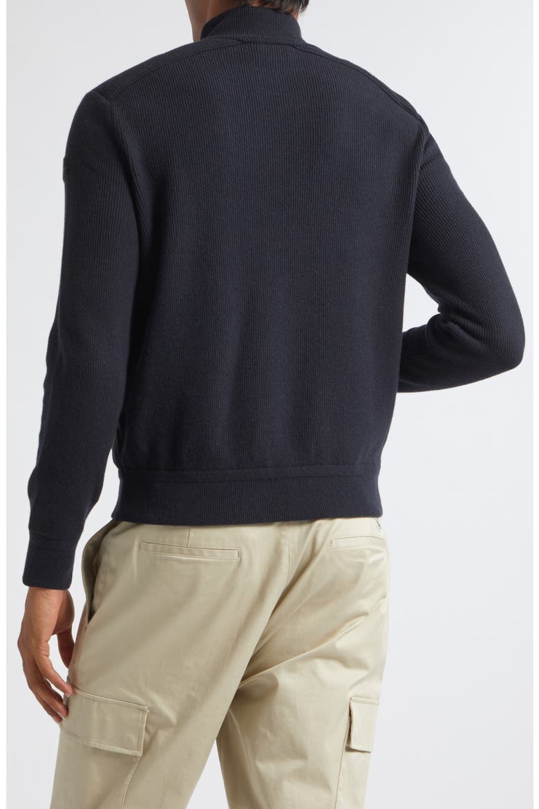 Wool & Cashmere Blend Quilted Zip-Up Cardigan, Alternate, color, OBSIDIAN BLUE