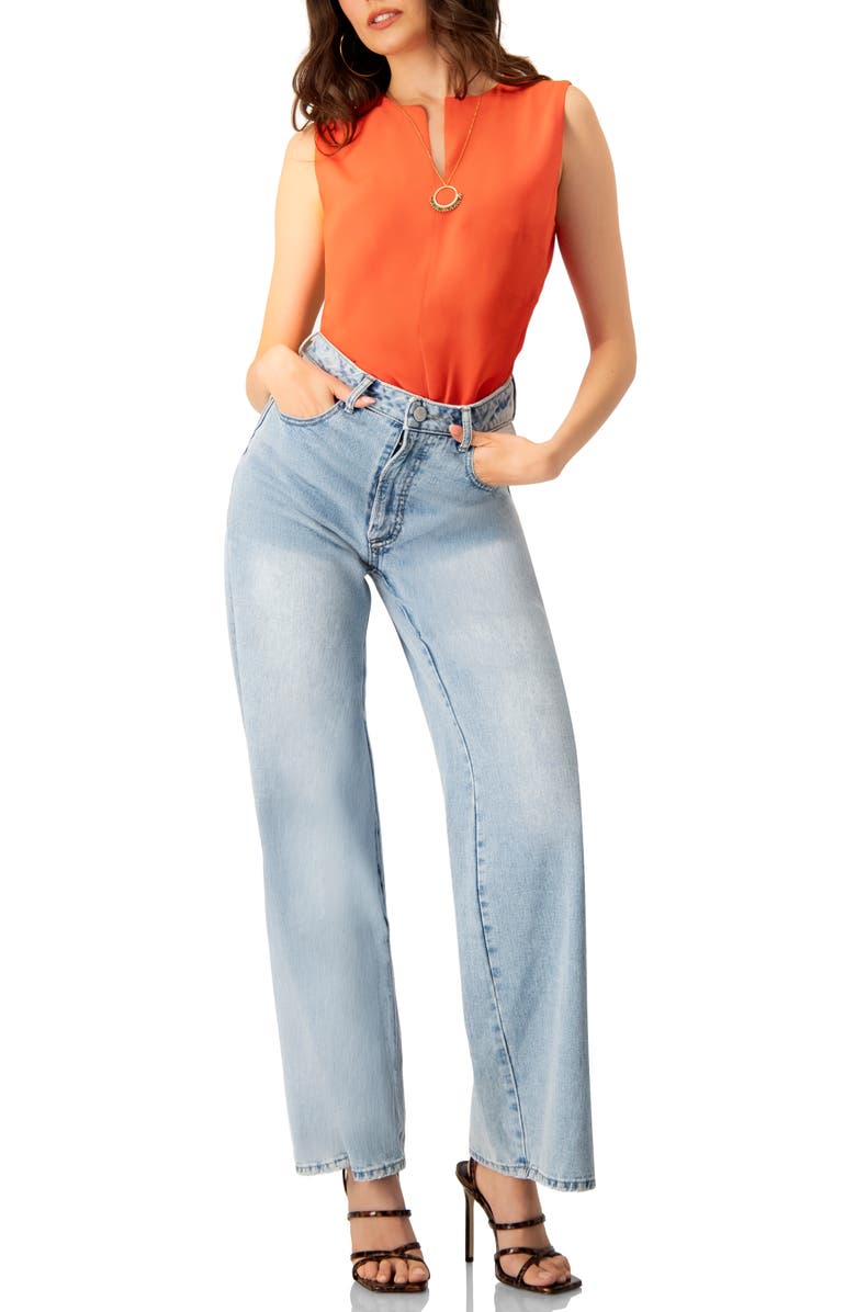 IVONNE Sleeveless Short Top, Alternate, color, Orange