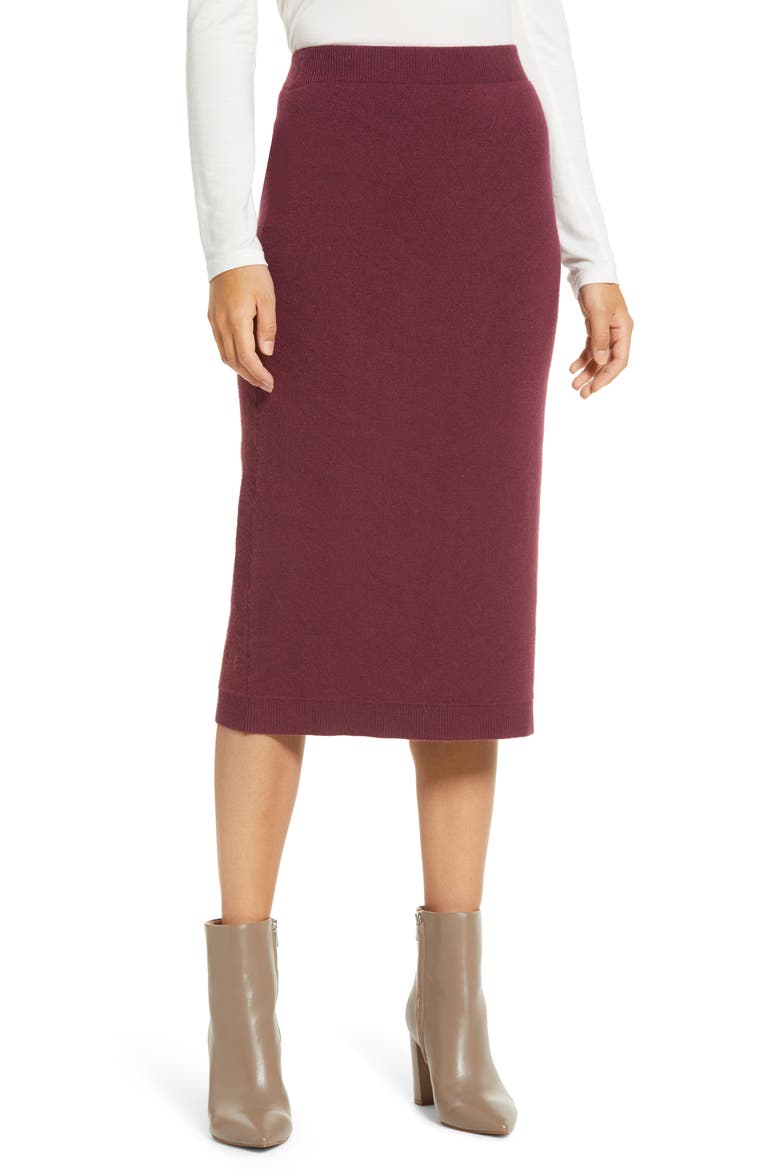 Sweater Skirt, Main, color, BURGUNDY FIG
