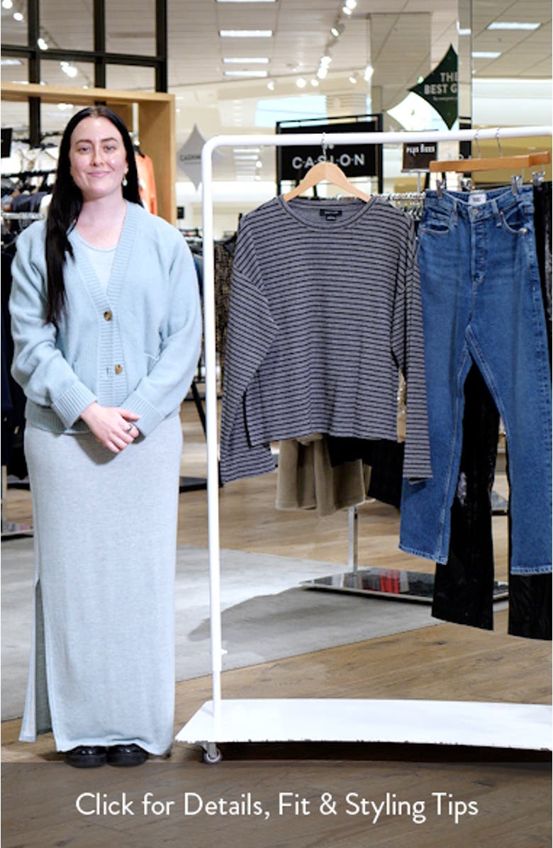 Textured Ottoman Stripe Crewneck Top, sales video thumbnail