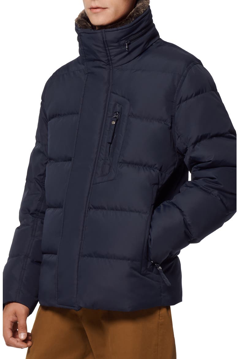 Horizon Down & Feather Coat with Faux Fur Collar, Alternate, color, INK