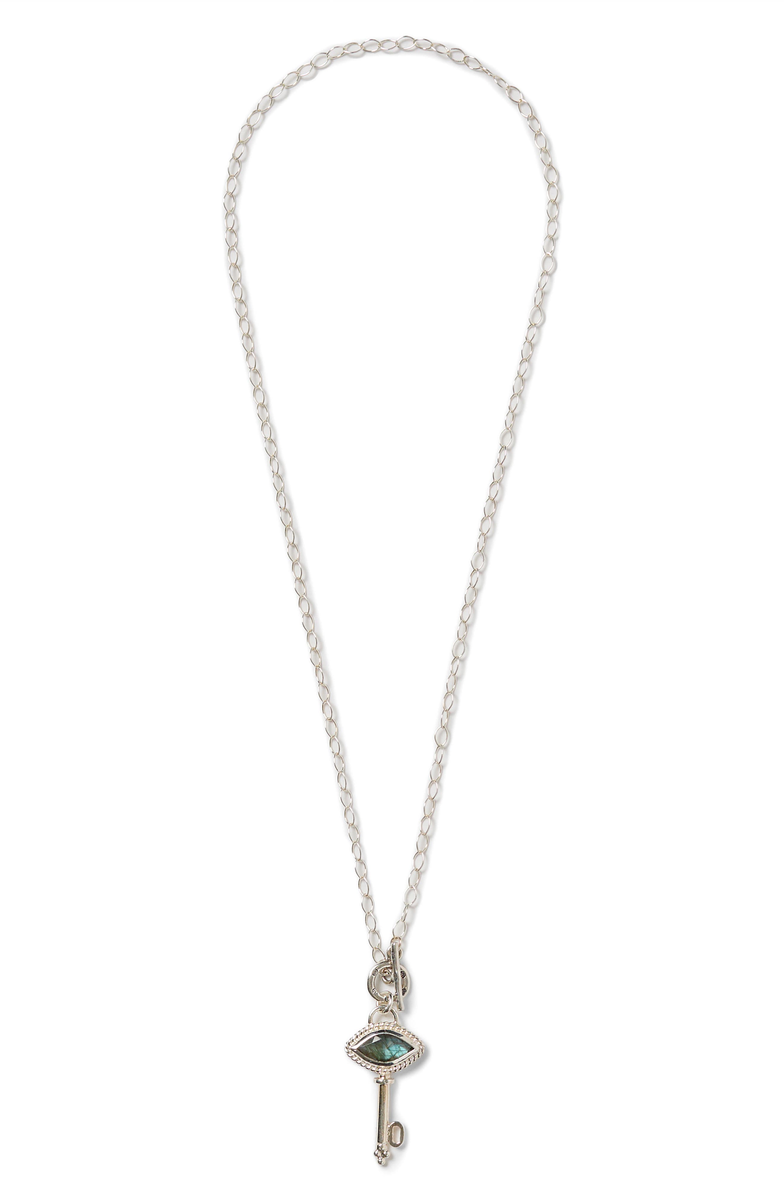 Labradorite Key Pendant Necklace