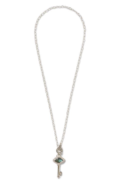 Labradorite Key Pendant Necklace