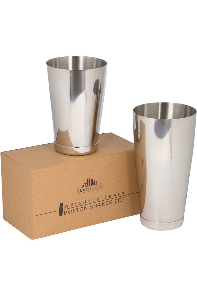Boston Cocktail Shaker Set, Weighted, Main, color, Stainless Steel